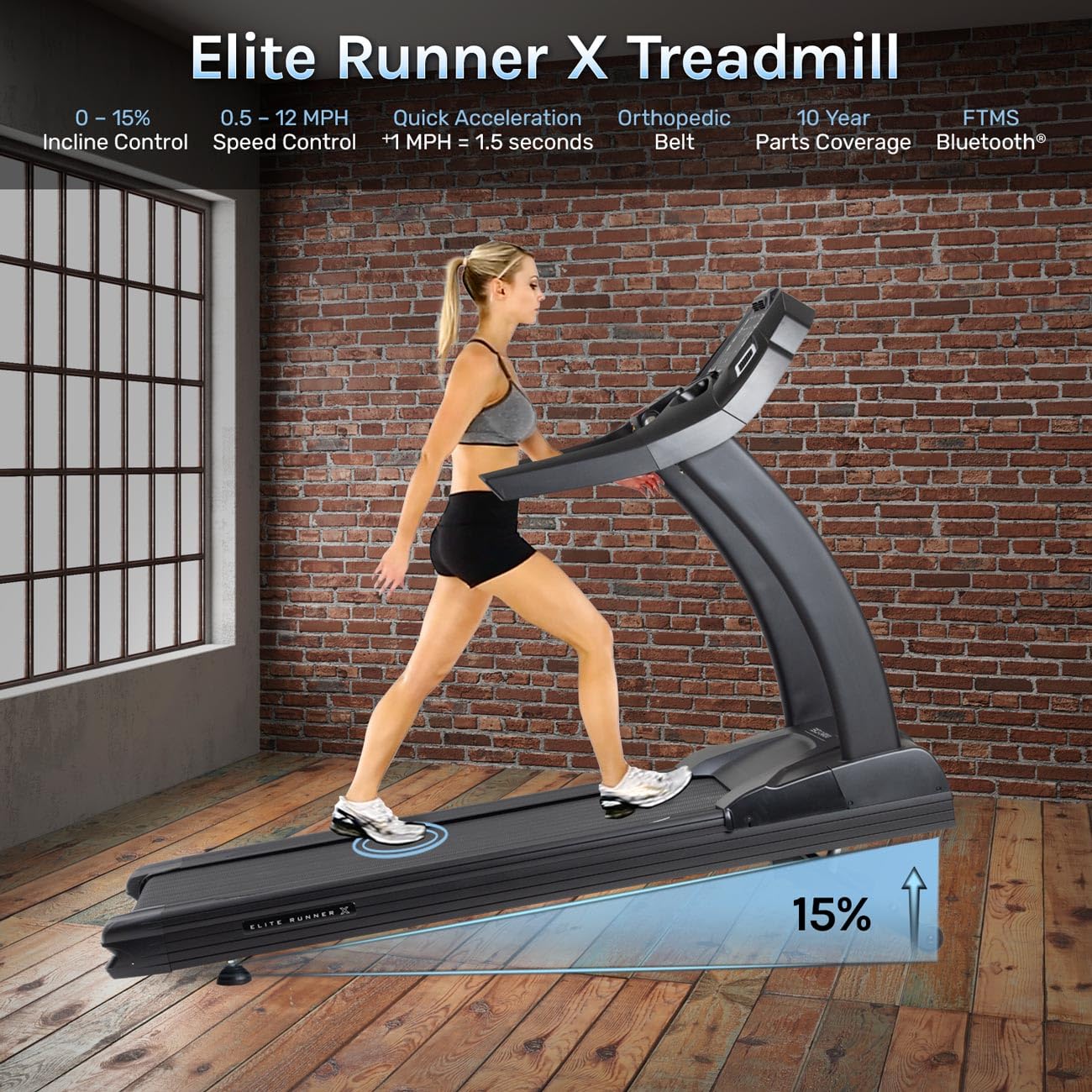 3G Cardio Elite Runner Treadmill - Runner’s Marathon Treadmill - Commercial Grade - 400 LB User Capacity - 4.0 HP - Large Ortho Flex Shock Suspension System Deck