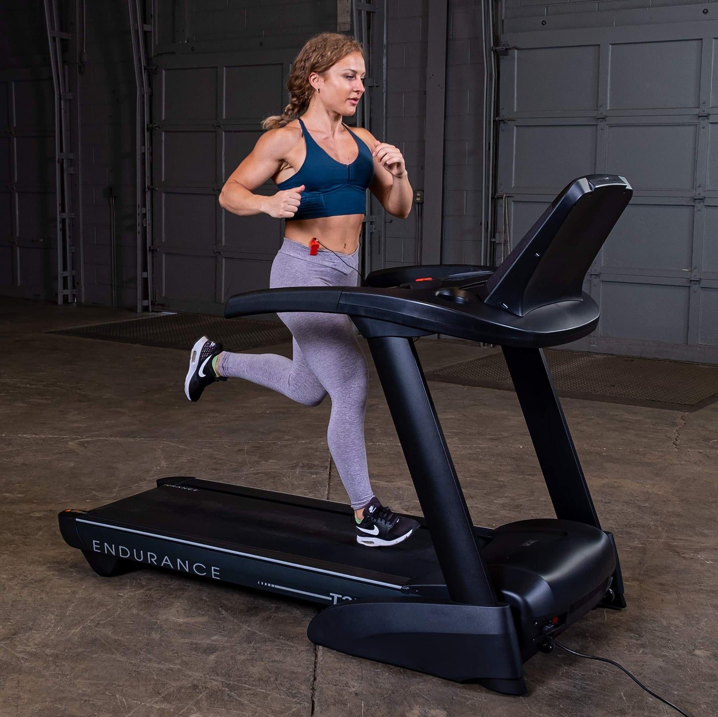 Body-Solid (T25) Foldable Incline Treadmill for Jogging & Walking, 400lbs. Weight Capacity, 4 HP Electric Motor Running Machine with Anti-Static Carbon Woven Belt, Speed Range 1-10 mph, Black