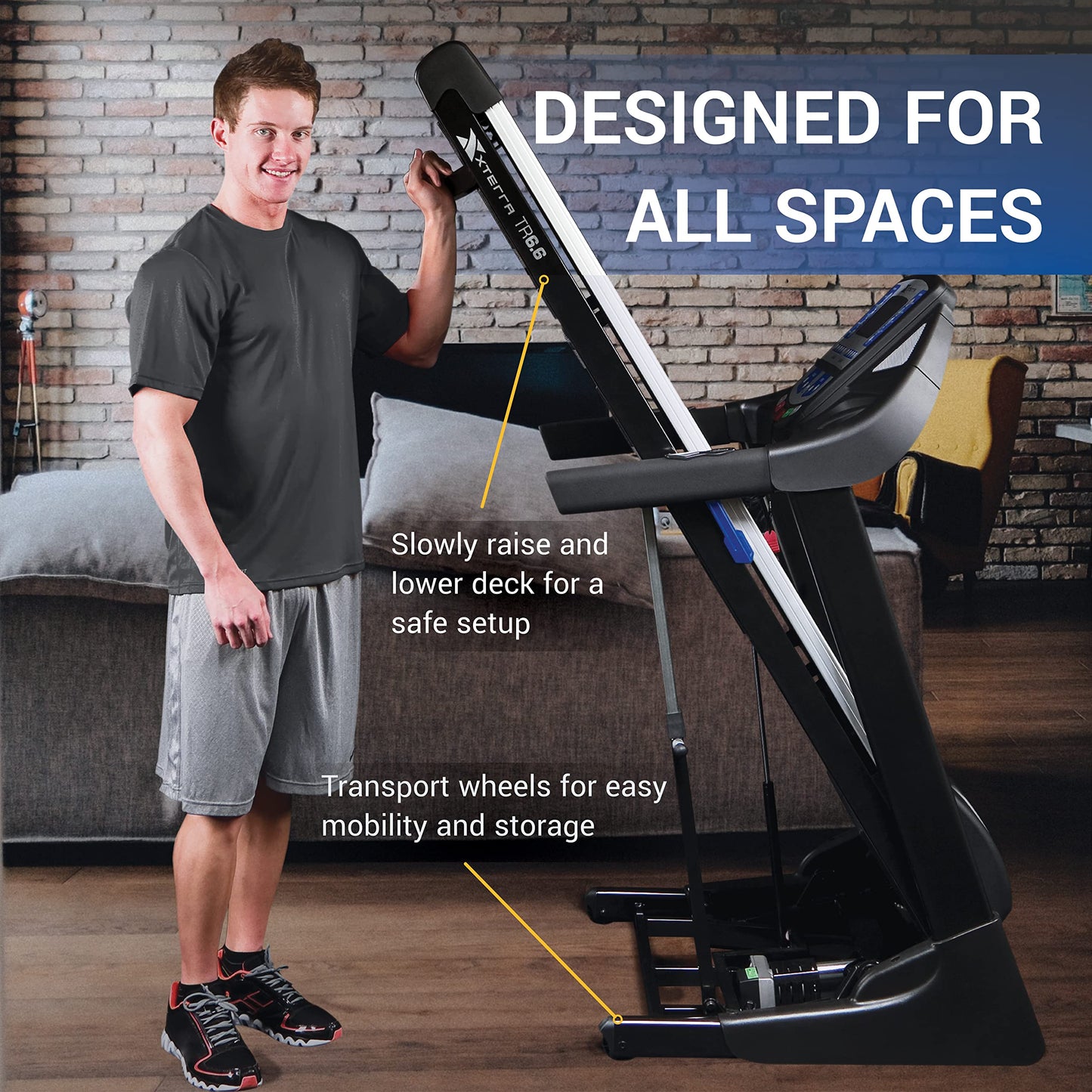 XTERRA Fitness TR6.6 Folding Treadmill, Black